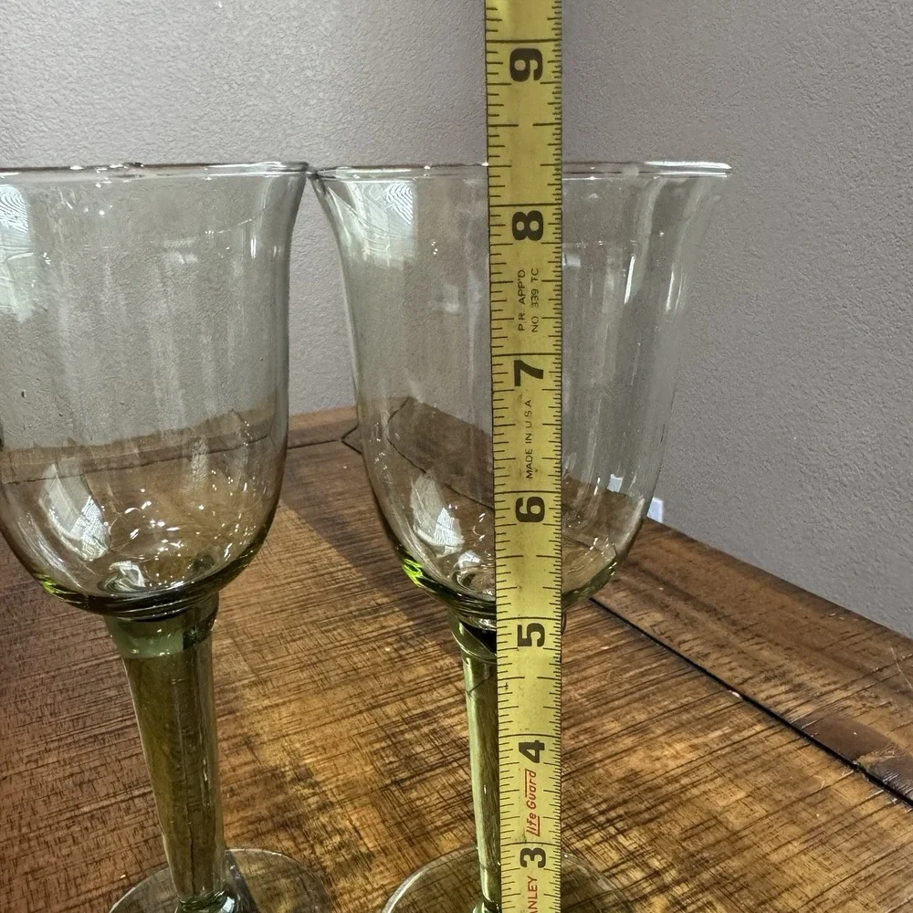 RARE - Set of 3 Vintage Gunther Lambert‎ Corsica Mint Green Goblets - 10 oz